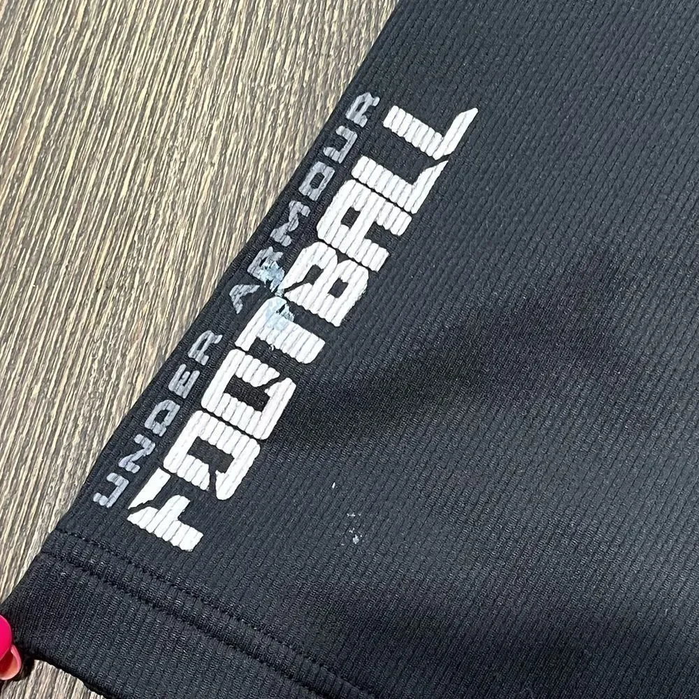 Under Armour Youth Boys Football Shorts Elastic Waistband Pull-On Black Large